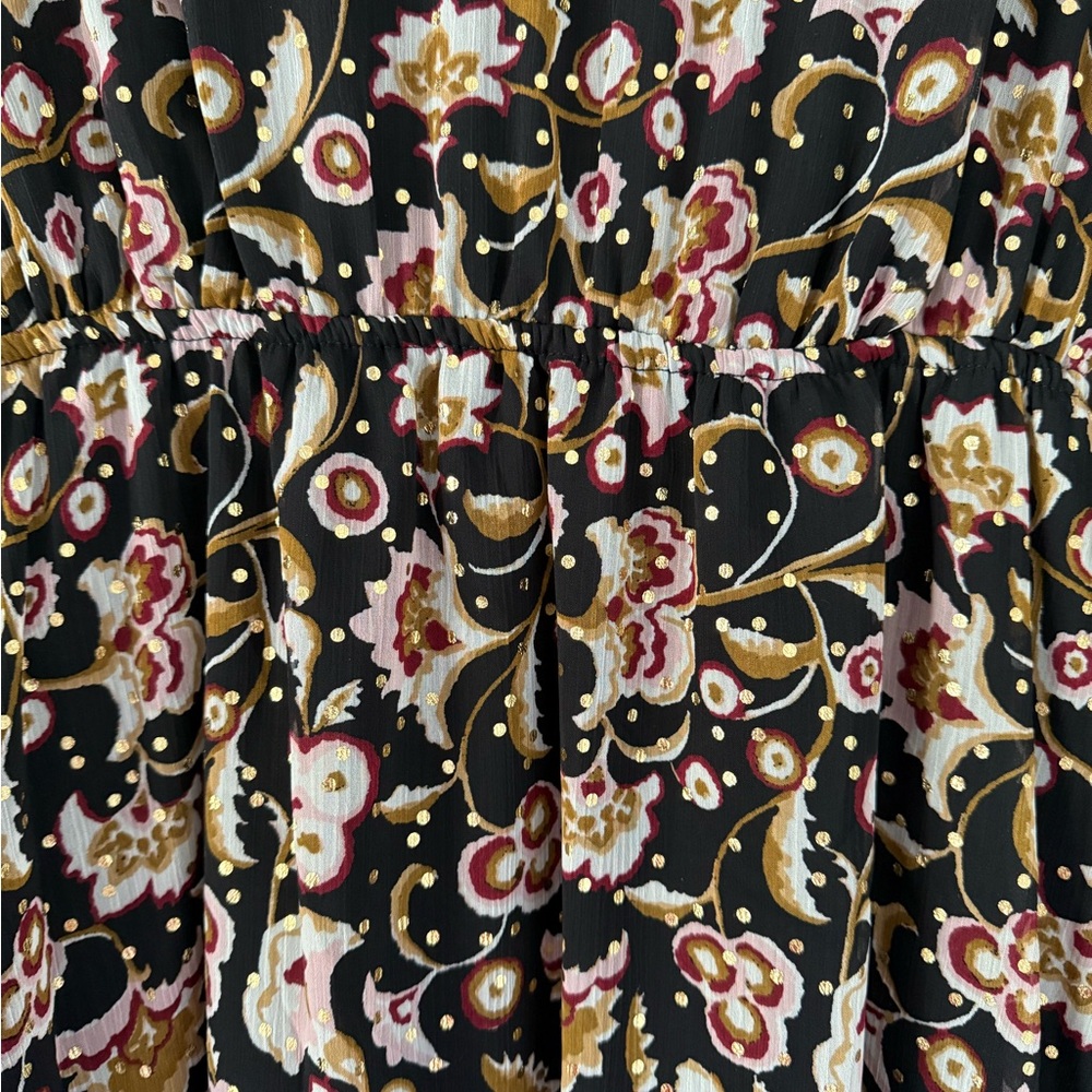 MSK Cream and Brown Long Sleeve Sundress - Picture 6 of 8